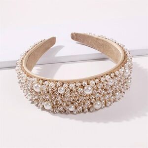 🌼 Faux Pearl Embellished Headband Hair Hoop NWOT
